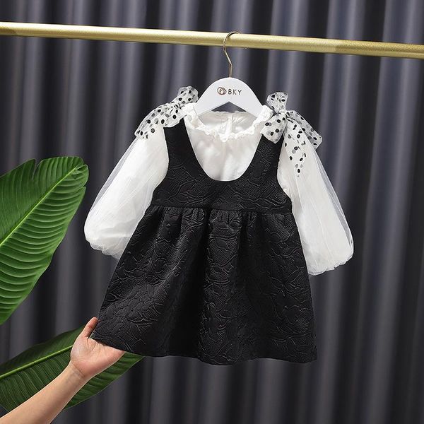 baby girls sweet bow princess clothes suits children spring long sleeve t-shirt +bow overall dress 2pc sets kids clothing, White
baby girls sweet bow princess clothes suits children spring long sleeve t-shirt +bow overall dress 2pc sets kids clothing, White