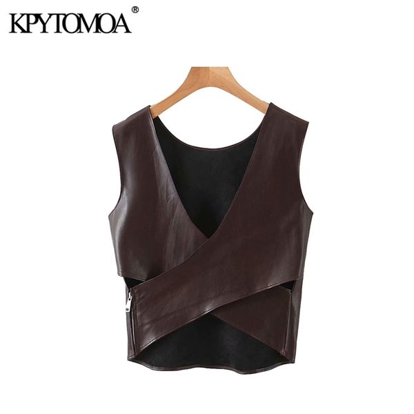 women fashion pu faux leather cropped blouses vintage crossover back side zipper female shirts blusas chic 210420, White
women fashion pu faux leather cropped blouses vintage crossover back side zipper female shirts blusas chic 210420, White
