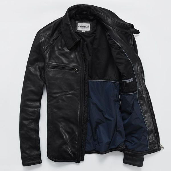 sheep men's vintage leather lapel short slim genuine jacket male motorcycle & faux, Black
sheep men's vintage leather lapel short slim genuine jacket male motorcycle & faux, Black