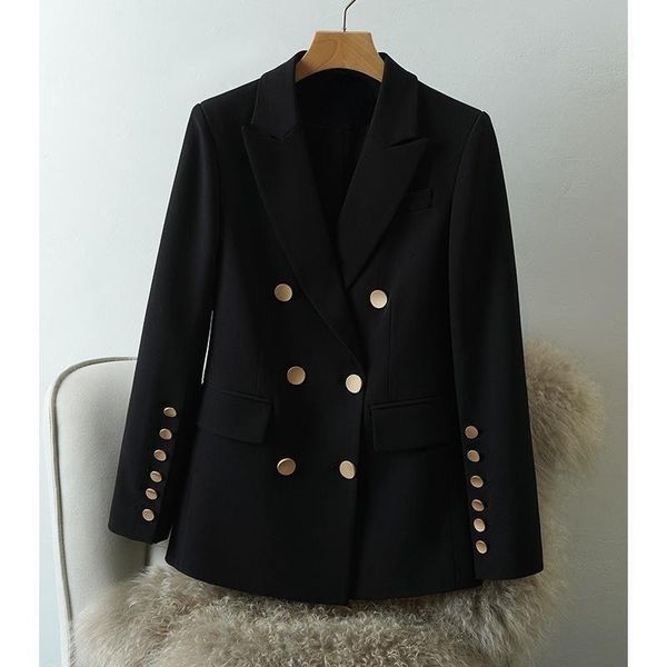 women's suits & blazers double breasted women winter 2021 turn-down collar long-sleeved button solid elegant office lady outwear coats, White;black
women's suits & blazers double breasted women winter 2021 turn-down collar long-sleeved button solid elegant office lady outwear coats, White;black