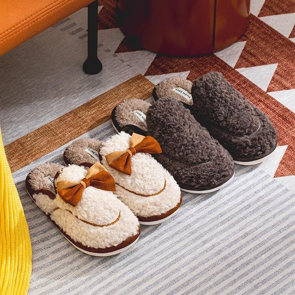 slippers winter men women plush warm home soft flat bow-knot fluffy non-slip couple comfortable light indoor asakuchi shoes, Black
slippers winter men women plush warm home soft flat bow-knot fluffy non-slip couple comfortable light indoor asakuchi shoes, Black
