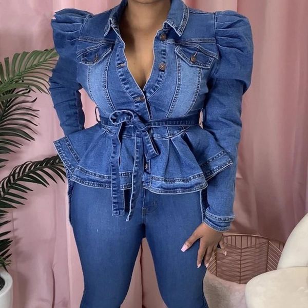 autumn denim jacket women casual bandage ruffle winter long sleeve single breasted vintage jean coat streetwear women's jackets, Black;brown
autumn denim jacket women casual bandage ruffle winter long sleeve single breasted vintage jean coat streetwear women's jackets, Black;brown