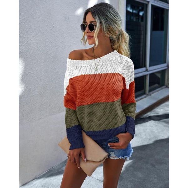 women's sweaters 2021 autumn and winter fashion pullover patchwork long sleeve knitted sweater casual all-match wn*, White;black
women's sweaters 2021 autumn and winter fashion pullover patchwork long sleeve knitted sweater casual all-match wn*, White;black