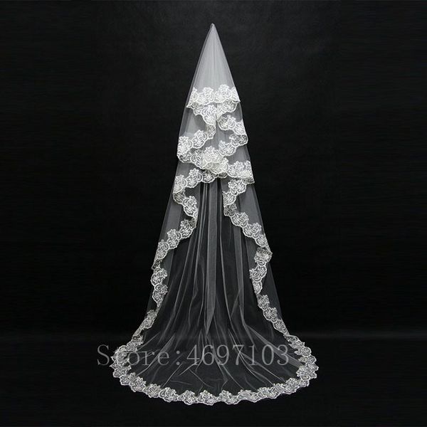 bridal veils mariage one layer lace edge white ivory catherdal wedding veil long accessories veu de noiva, Black
bridal veils mariage one layer lace edge white ivory catherdal wedding veil long accessories veu de noiva, Black