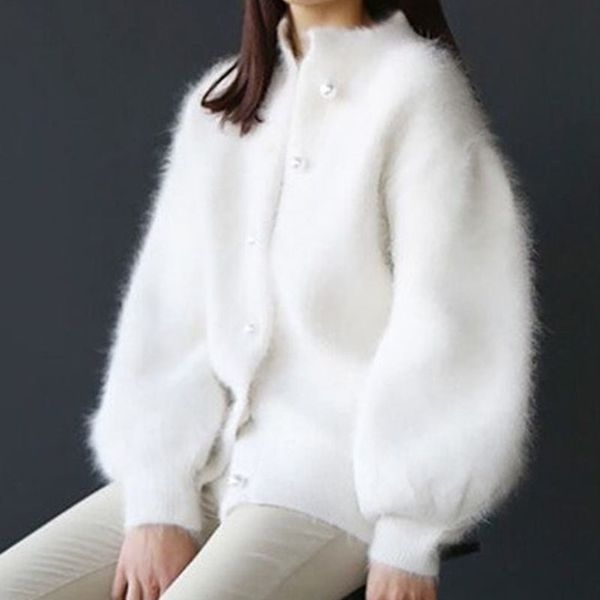 autumn winter cashmere warm sweater women cardigan jacket imitation water velvet coat elegant loose 210429, White;black
autumn winter cashmere warm sweater women cardigan jacket imitation water velvet coat elegant loose 210429, White;black