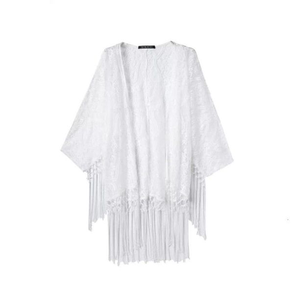 women summer tassel floral lace transparent bikini cover up holiday beach flowy white embroidery swimwear bathingsuit women's, White;black
women summer tassel floral lace transparent bikini cover up holiday beach flowy white embroidery swimwear bathingsuit women's, White;black