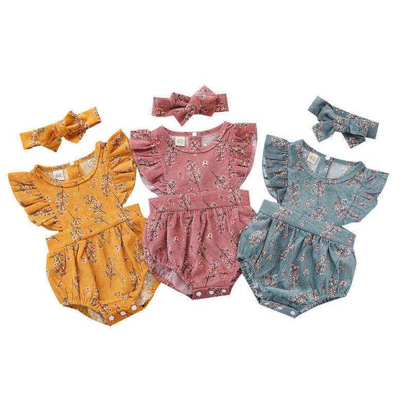 0-24m summer newborn baby girls romper ruffles fly sleeve floral print princess cotton corduroy romper jumpsuits headband outfit g220223, Blue
0-24m summer newborn baby girls romper ruffles fly sleeve floral print princess cotton corduroy romper jumpsuits headband outfit g220223, Blue