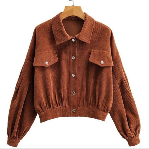 europe united states 2021 spring autumn women's jacket retro short slim corduroy lapel long sleeve coat clothes jackets, Black;brown
europe united states 2021 spring autumn women's jacket retro short slim corduroy lapel long sleeve coat clothes jackets, Black;brown