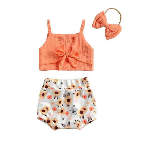 clothing sets summer baby girls clothes three piece set infant's lace up halter flower printing elastic shorts bow tie hair band, White
clothing sets summer baby girls clothes three piece set infant's lace up halter flower printing elastic shorts bow tie hair band, White