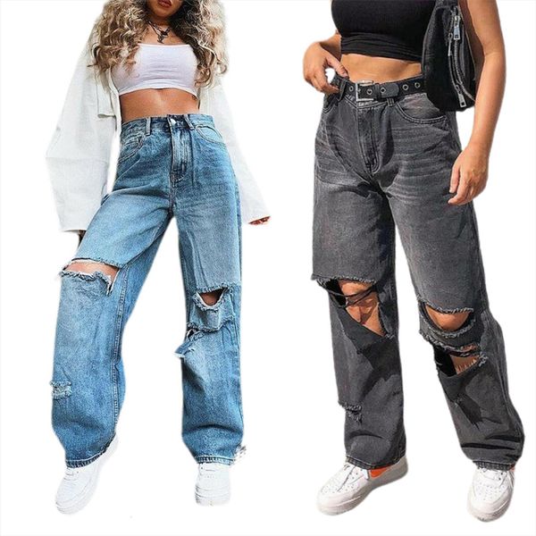 korean wide leg womens jeans fashion solid color irregular ripped high waist denim pants, Blue
korean wide leg womens jeans fashion solid color irregular ripped high waist denim pants, Blue