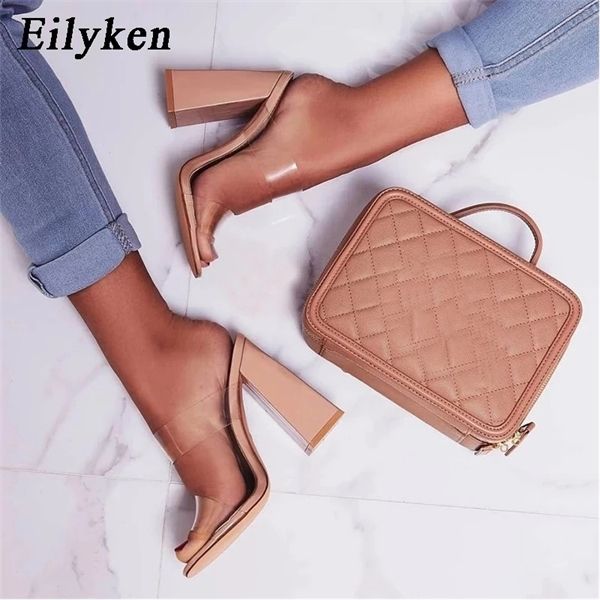 eilyken 2022 summer square high heels mules women slippers pvc transparent slides casual slippers shoes size 35-42 y1120, Black
eilyken 2022 summer square high heels mules women slippers pvc transparent slides casual slippers shoes size 35-42 y1120, Black