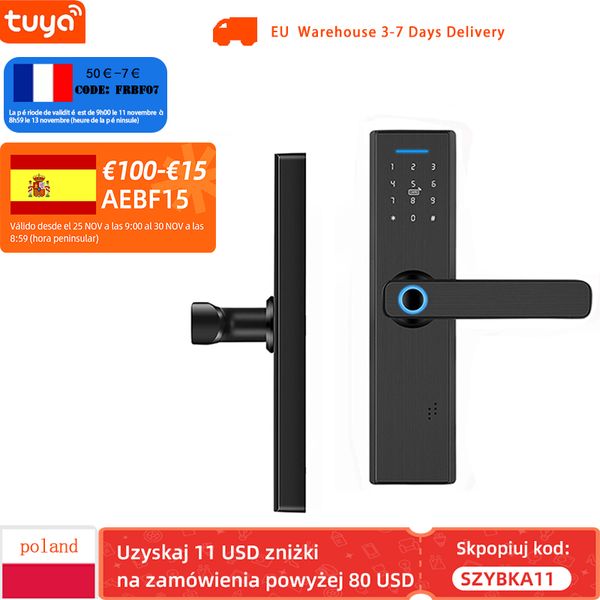 wifi electronic door lock with tuya app remotely fingerprint door lock/password/ic card door lock fechadura digital lock
wifi electronic door lock with tuya app remotely fingerprint door lock/password/ic card door lock fechadura digital lock
