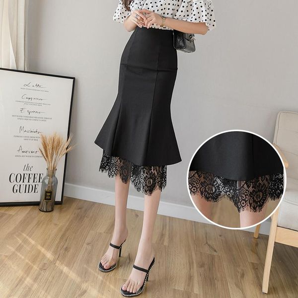 skirts women's with lace stitching skirt summer 2021 high waist and medium length one-step buttocks, Black
skirts women's with lace stitching skirt summer 2021 high waist and medium length one-step buttocks, Black