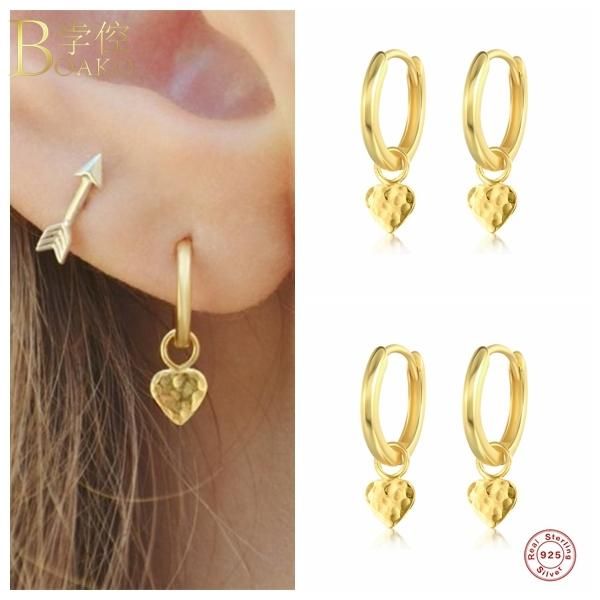 hoop & huggie boako earrings 925 sterling silver for women heart pendientes piercing ohrringe earing luxury jewelry gifts, Golden;silver
hoop & huggie boako earrings 925 sterling silver for women heart pendientes piercing ohrringe earing luxury jewelry gifts, Golden;silver