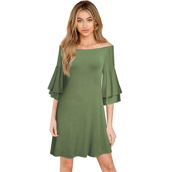 casual dresses off shoulder flowy dress for women high waist a-line swing long sleeve solid color mini sundress, Black;gray
casual dresses off shoulder flowy dress for women high waist a-line swing long sleeve solid color mini sundress, Black;gray