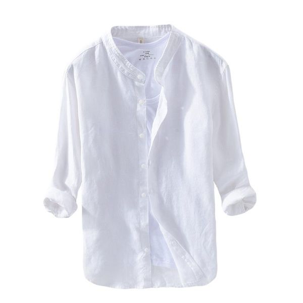 summer brand shirt men short sleeve loose thin cotton linen male fashion solid color trend stand collar tees 4175 men's casual shirts, White;black
summer brand shirt men short sleeve loose thin cotton linen male fashion solid color trend stand collar tees 4175 men's casual shirts, White;black