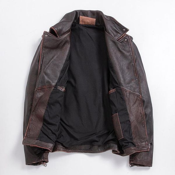 men's leather & faux 2021 genuine men clothes real cow coat motorcycle jacket biker brown vintage cowhide coats l-z-6 kj5222, Black
men's leather & faux 2021 genuine men clothes real cow coat motorcycle jacket biker brown vintage cowhide coats l-z-6 kj5222, Black