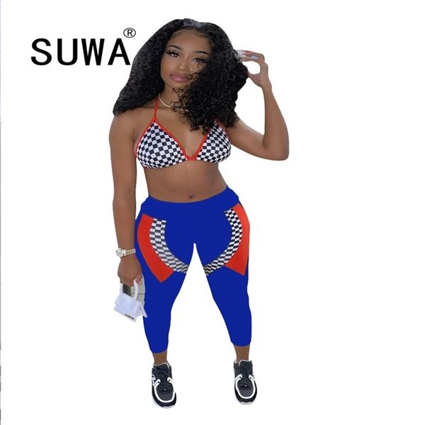 contrast color plaid printed summer outfits for women two piece set spaghetti strap bra skinny pencil pants clubwear 210525, White
contrast color plaid printed summer outfits for women two piece set spaghetti strap bra skinny pencil pants clubwear 210525, White