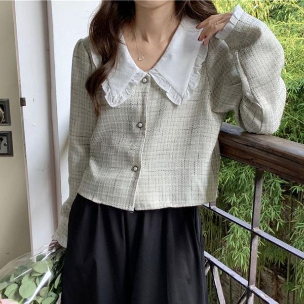 women's jackets lapel chic ruffles short coats women 2021 age-reducing ol elegant slim office lady work wear femme, Black;brown
women's jackets lapel chic ruffles short coats women 2021 age-reducing ol elegant slim office lady work wear femme, Black;brown