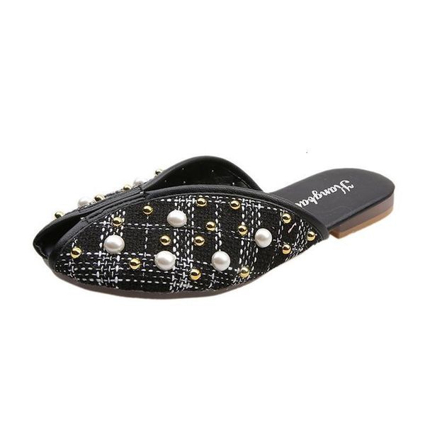 slippers low string bead casual shoes slipers women slides cover toe luxury soft flat pu basic fretwork be tmuw, Black
slippers low string bead casual shoes slipers women slides cover toe luxury soft flat pu basic fretwork be tmuw, Black