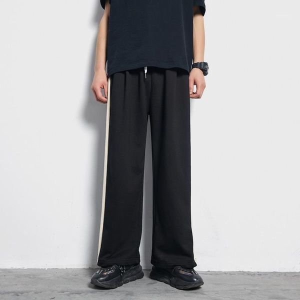 cotton casual pants men's fashion solid color drawstring joggers men streetwear hip-hop loose straight trousers mens, Black
cotton casual pants men's fashion solid color drawstring joggers men streetwear hip-hop loose straight trousers mens, Black
