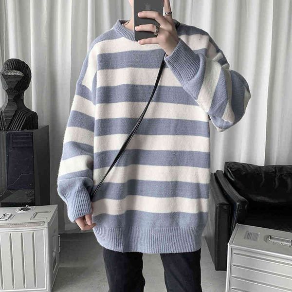 men's sweaters privathinker fashion striped korean man oversized knitted pullovers harajuku casual long sleeve male sweater u5hj, White;black
men's sweaters privathinker fashion striped korean man oversized knitted pullovers harajuku casual long sleeve male sweater u5hj, White;black