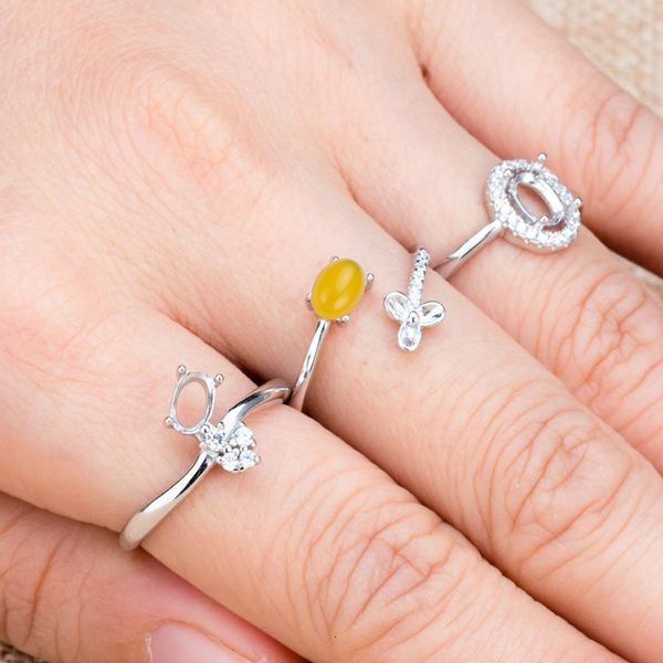 925 sterling sier female not inlaid with emerald , empty diy chalcedony ring holder 4 * 6, Silver
925 sterling sier female not inlaid with emerald , empty diy chalcedony ring holder 4 * 6, Silver