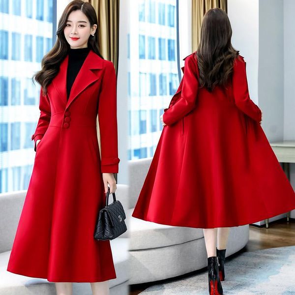 spring fashion temperament lapel medium length windbreaker coat women's trench coats, Tan;black
spring fashion temperament lapel medium length windbreaker coat women's trench coats, Tan;black