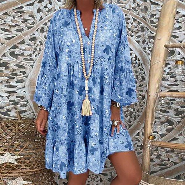 casual dresses boho floral print dress for women loose summer retro bohemian sundress three quarter sleeve beach mini sukienka, Black;gray
casual dresses boho floral print dress for women loose summer retro bohemian sundress three quarter sleeve beach mini sukienka, Black;gray