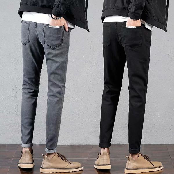 and spring autumn jeans men's trendy slim leggings korean fashion students' elastic tight plush pants, Blue
and spring autumn jeans men's trendy slim leggings korean fashion students' elastic tight plush pants, Blue