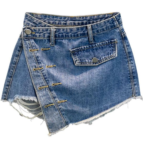 women's shorts denim skirt women 2021 summer high-waist loose hole jeans, White;black
women's shorts denim skirt women 2021 summer high-waist loose hole jeans, White;black