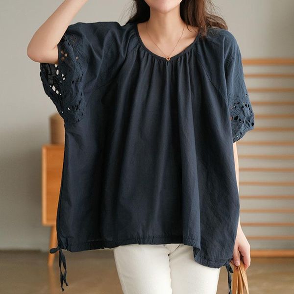 women's t-shirt nini wonderland 2021 summer embroidery cotton plus size t shirt women batwing sleeve simple korean style loose, White
women's t-shirt nini wonderland 2021 summer embroidery cotton plus size t shirt women batwing sleeve simple korean style loose, White