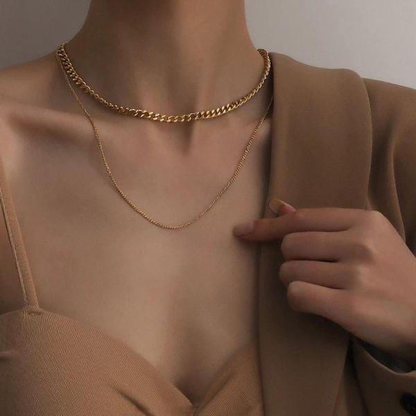 chains cuban link necklace for women gold color hip hop stainless steel women's 3mm chain choker fashion neck jewelry c023, Silver
chains cuban link necklace for women gold color hip hop stainless steel women's 3mm chain choker fashion neck jewelry c023, Silver