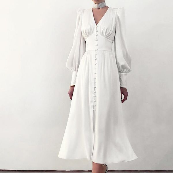 casual dresses 2021 spring satin women design sense lantern sleeves waist slimming temperament slim female dress office lady wears, Black;gray
casual dresses 2021 spring satin women design sense lantern sleeves waist slimming temperament slim female dress office lady wears, Black;gray