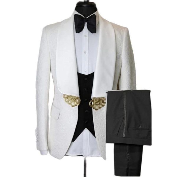 men's suits & blazers ivory floral pattern men for wedding satin shawl lapel groom tuxedo male fashion dinner party costume 3 piece jac, White;black
men's suits & blazers ivory floral pattern men for wedding satin shawl lapel groom tuxedo male fashion dinner party costume 3 piece jac, White;black