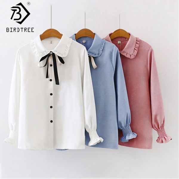 women corduroy shirts spring autumn peter pan collar long lantern sleeve single-breasted drawstring t06121k 210416, White
women corduroy shirts spring autumn peter pan collar long lantern sleeve single-breasted drawstring t06121k 210416, White