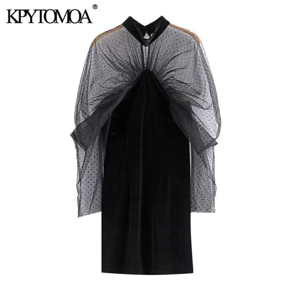 women fashion semi-sheer patchwork velvet mini dress vintage high neck long sleeve female dresses vestidos 210420, Black;gray 
women fashion semi-sheer patchwork velvet mini dress vintage high neck long sleeve female dresses vestidos 210420, Black;gray