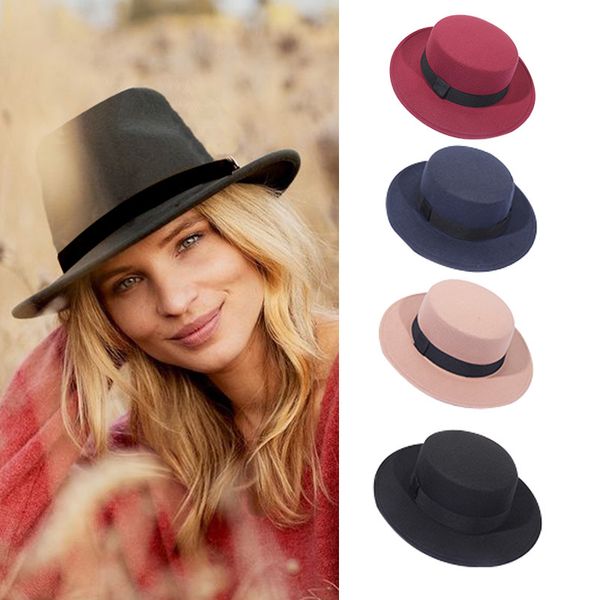 dt059 women hats classic effects colour vilt fedora hats female lady wide edge plate jazz cap emmer hat winter spring summer, Blue;gray
dt059 women hats classic effects colour vilt fedora hats female lady wide edge plate jazz cap emmer hat winter spring summer, Blue;gray