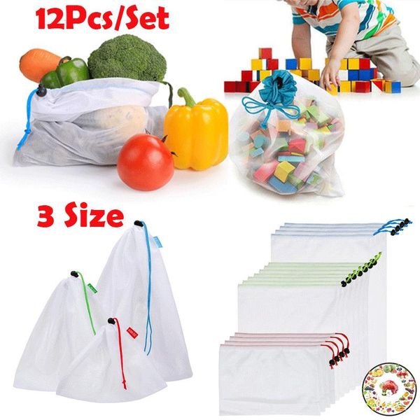 12pcs reusable grocery produce bags mesh cotton drawstring fruit storage shopping string bag
12pcs reusable grocery produce bags mesh cotton drawstring fruit storage shopping string bag