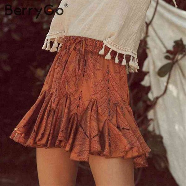 berrygo elastic high waist ruffle short skirts womens lace up floral print summer skirt female streetwear a-line ladies 210513, Black
berrygo elastic high waist ruffle short skirts womens lace up floral print summer skirt female streetwear a-line ladies 210513, Black