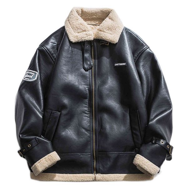 men's jackets vintage lacible pu leather sherpa winter coat of men's women streetwear jacket 2021 harajuku jackets, Black;brown
men's jackets vintage lacible pu leather sherpa winter coat of men's women streetwear jacket 2021 harajuku jackets, Black;brown