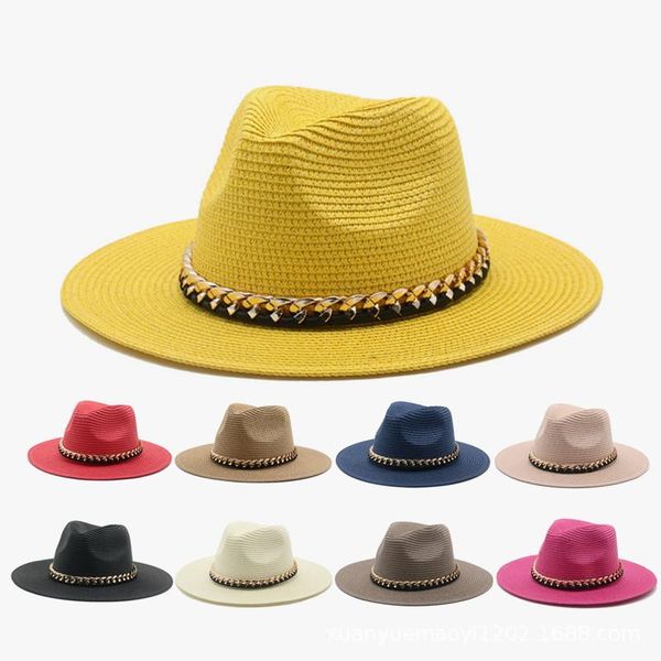 wide brim hats 2021 fashion summer casual beach triangle canvas big jazz sun hat panama straw paper women's men's, Blue;gray
wide brim hats 2021 fashion summer casual beach triangle canvas big jazz sun hat panama straw paper women's men's, Blue;gray
