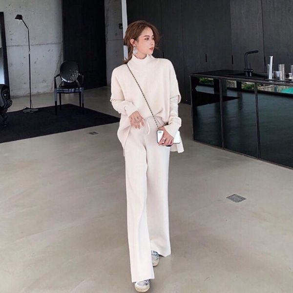 two piece dress 2021 winter women sweater suits and sets turtleneck long sleeve knitted sweaters trousers 3 pieces set, White
two piece dress 2021 winter women sweater suits and sets turtleneck long sleeve knitted sweaters trousers 3 pieces set, White