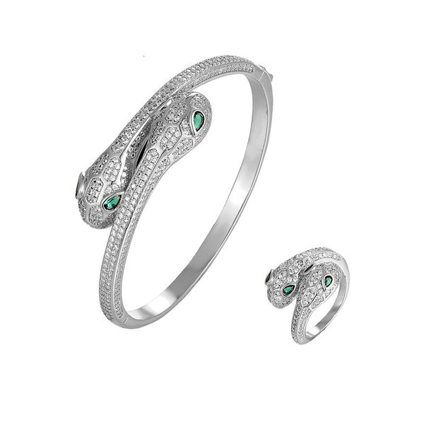 ring fashion jewelry double headed crossed geometric snake bracelet with micro set zircon, Silver
ring fashion jewelry double headed crossed geometric snake bracelet with micro set zircon, Silver