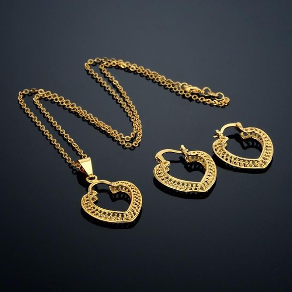 earrings & necklace fashion african dubai gold jewelry nigerian golden heart hoop women bridal sets wedding accessories, Silver
earrings & necklace fashion african dubai gold jewelry nigerian golden heart hoop women bridal sets wedding accessories, Silver