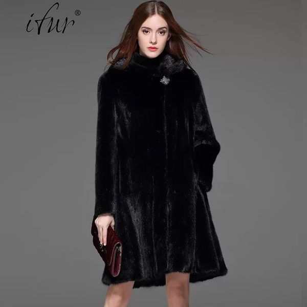 women's fur & faux 2021 women natural mink jacket long style with sashes elegant lady imported winter coat, Black
women's fur & faux 2021 women natural mink jacket long style with sashes elegant lady imported winter coat, Black