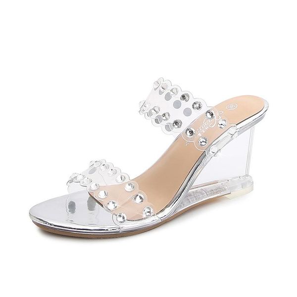 mclubgirl rhinestone wedge sandals female summer crystal transparent high heels heel wedge-heel slippers lfd, Black
mclubgirl rhinestone wedge sandals female summer crystal transparent high heels heel wedge-heel slippers lfd, Black