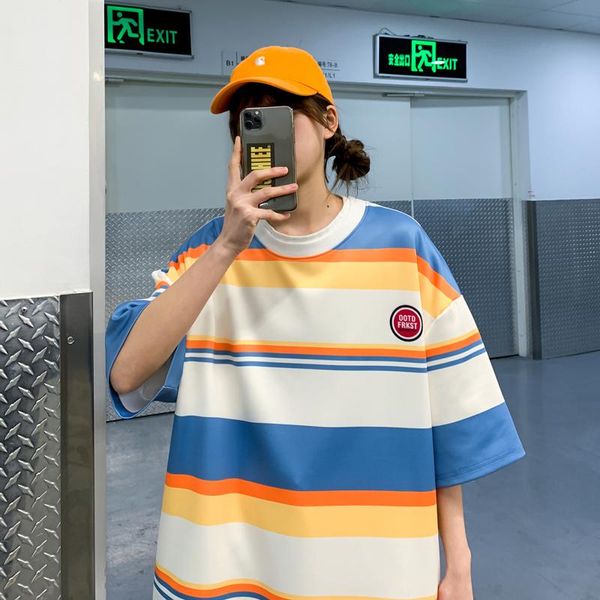 women's t-shirt legible 2021 summer oversized short sleeve t shirt women loose casual t-shirts striped tee, White
women's t-shirt legible 2021 summer oversized short sleeve t shirt women loose casual t-shirts striped tee, White