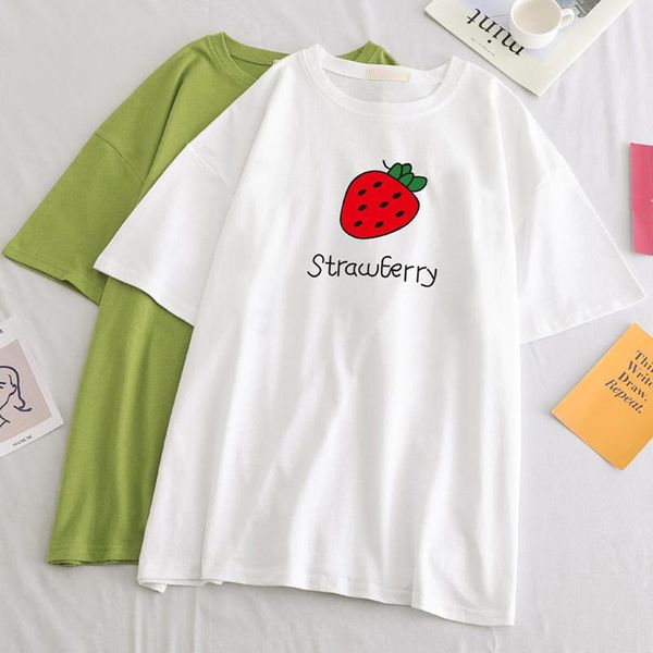 women's t-shirt avocado green t shirt strawberry print tees femme harajuku ulzzang shirts kawaii women casual basic summer clothing, White
women's t-shirt avocado green t shirt strawberry print tees femme harajuku ulzzang shirts kawaii women casual basic summer clothing, White