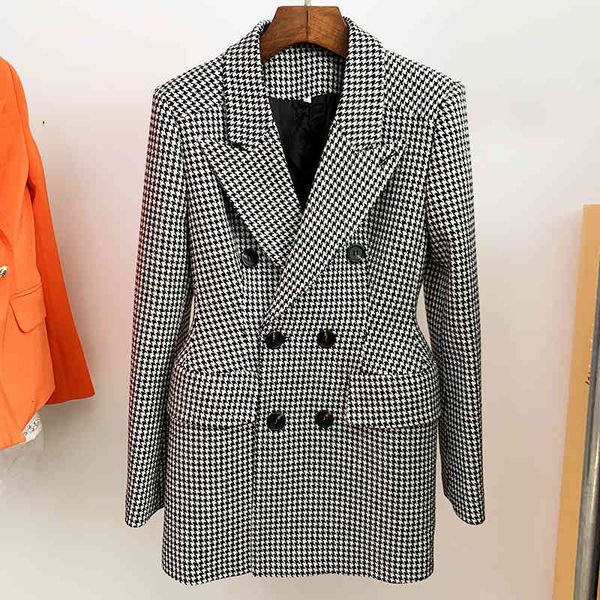 blend high street most recent fashion 2021 female designer coats double breasted wool houndstooth tweed coat, Black
blend high street most recent fashion 2021 female designer coats double breasted wool houndstooth tweed coat, Black